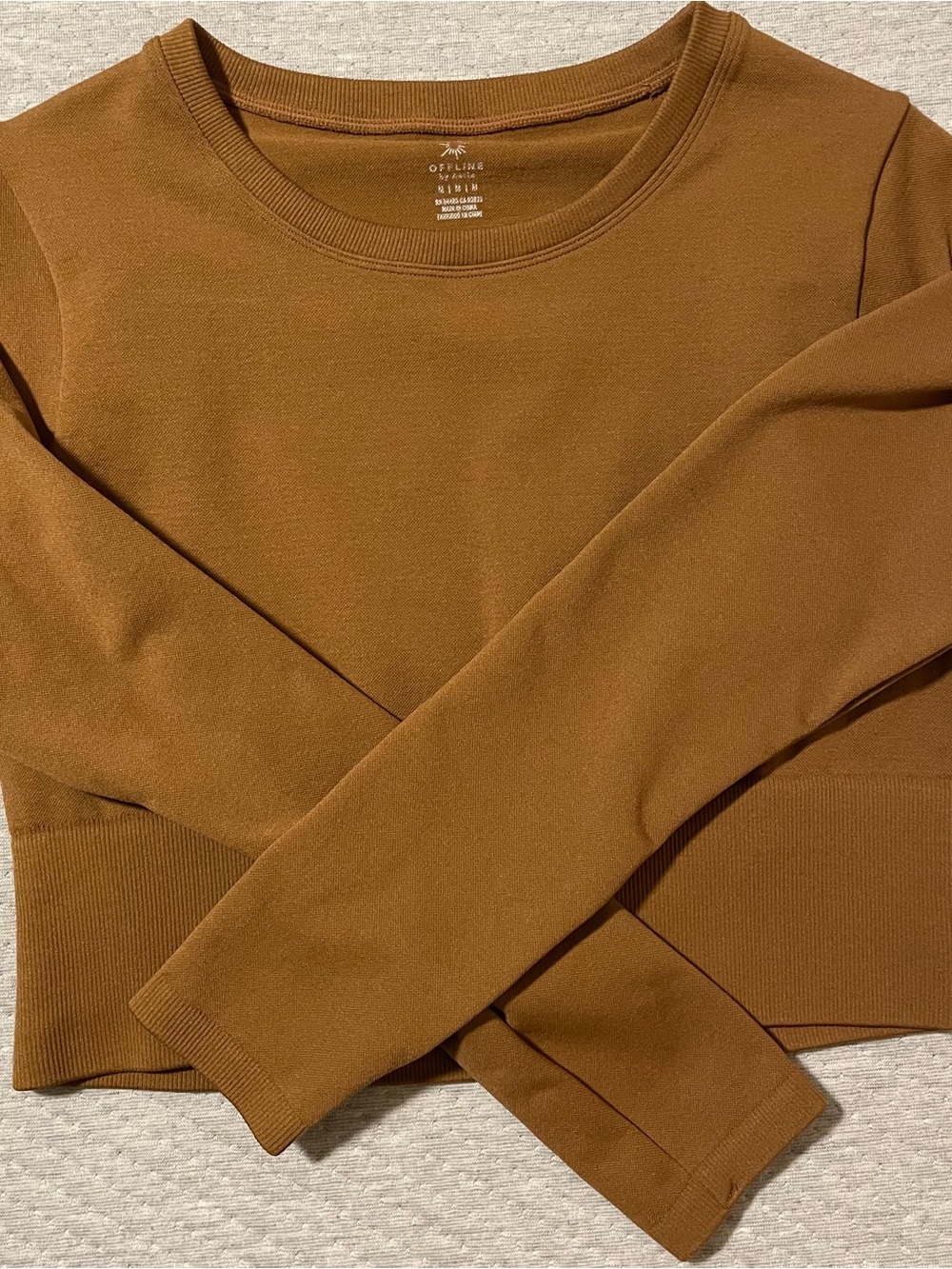 Aerie Cropped Sweatshirt in Warm Caramel